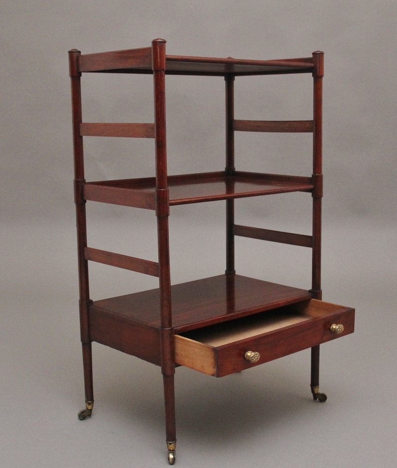 Early 19th Century three tier mahogany side table