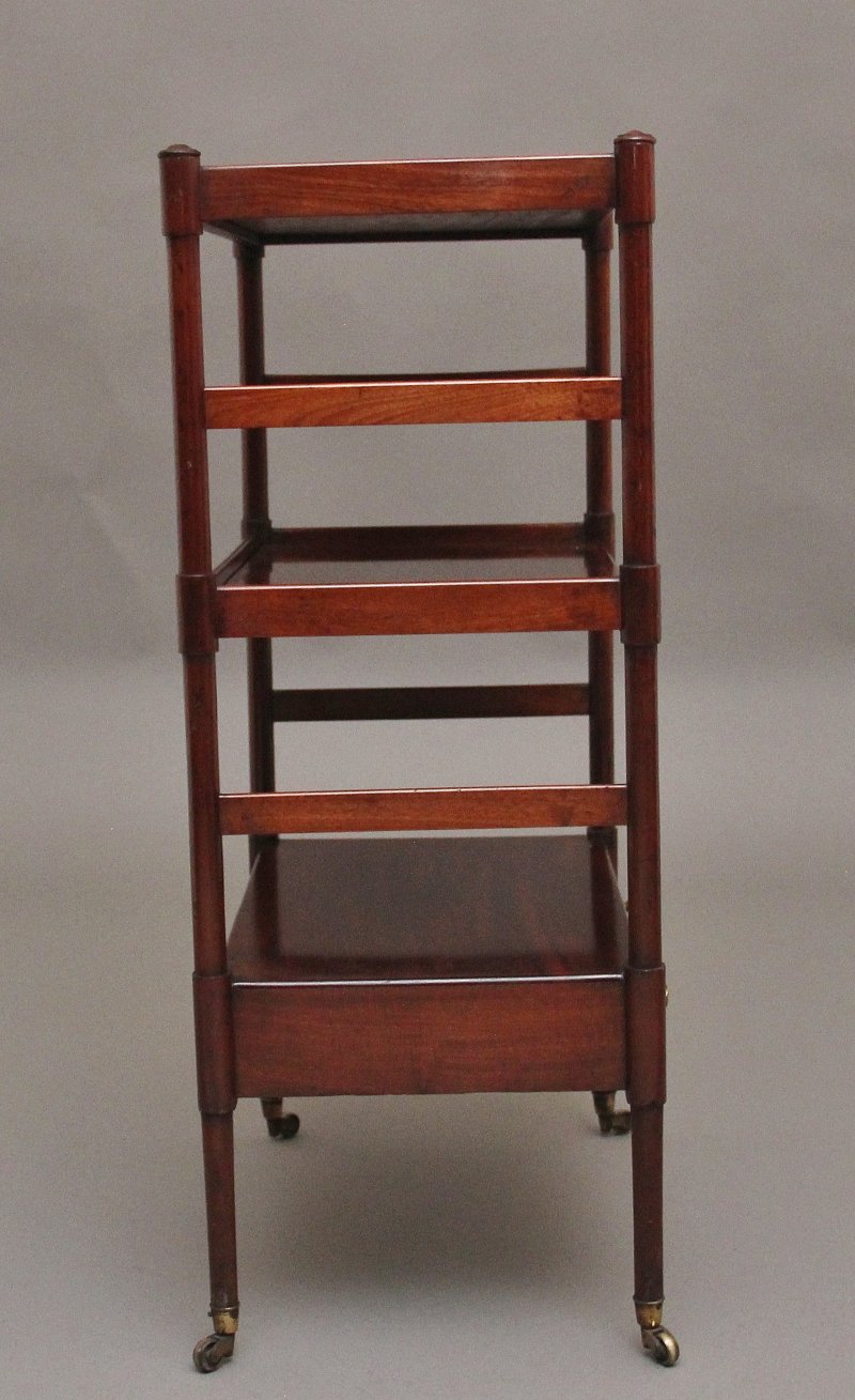 Early 19th Century three tier mahogany side table