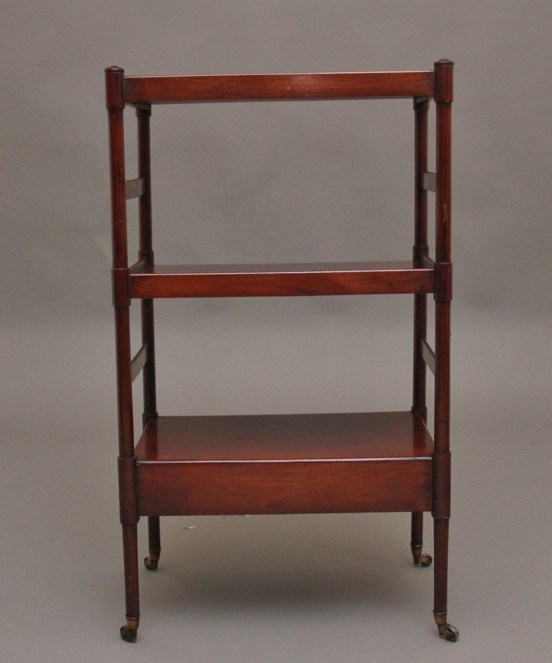 Early 19th Century three tier mahogany side table
