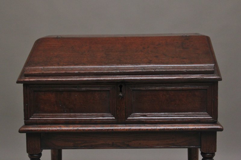 18th Century oak desk on later stand