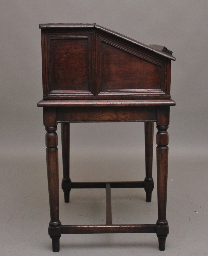 18th Century oak desk on later stand