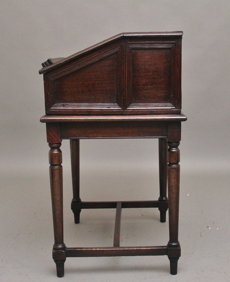 18th Century oak desk on later stand
