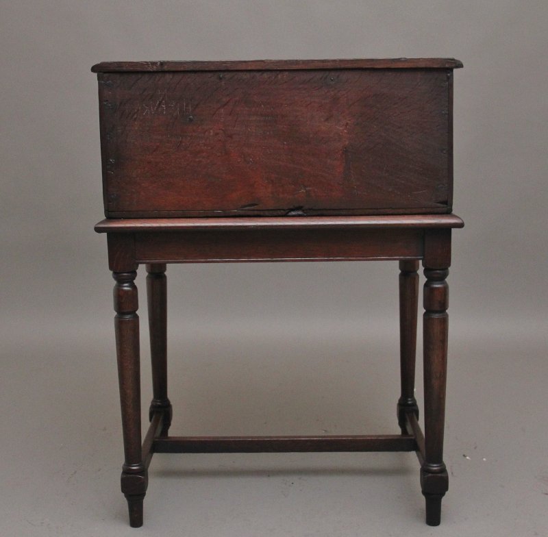 18th Century oak desk on later stand