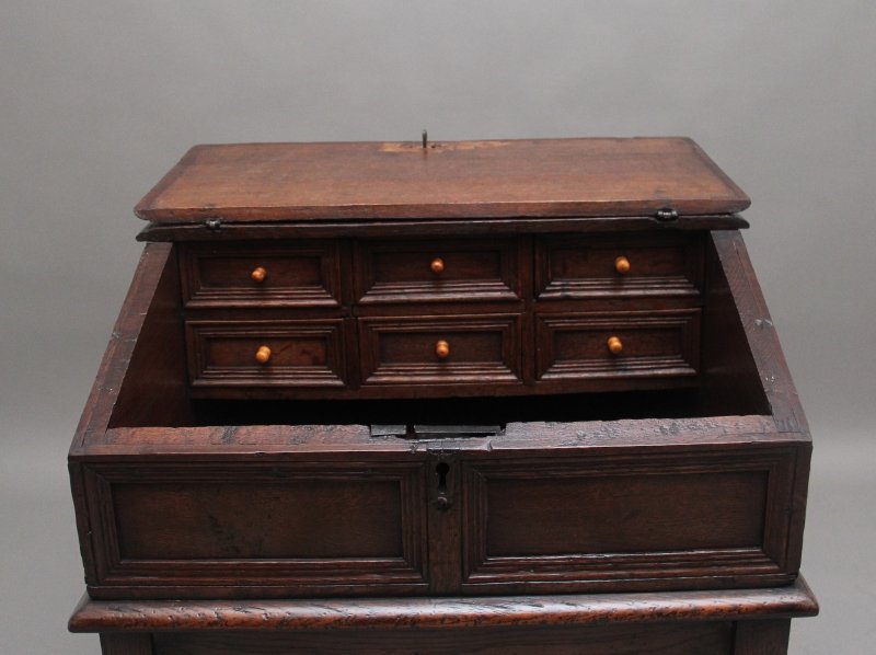 18th Century oak desk on later stand