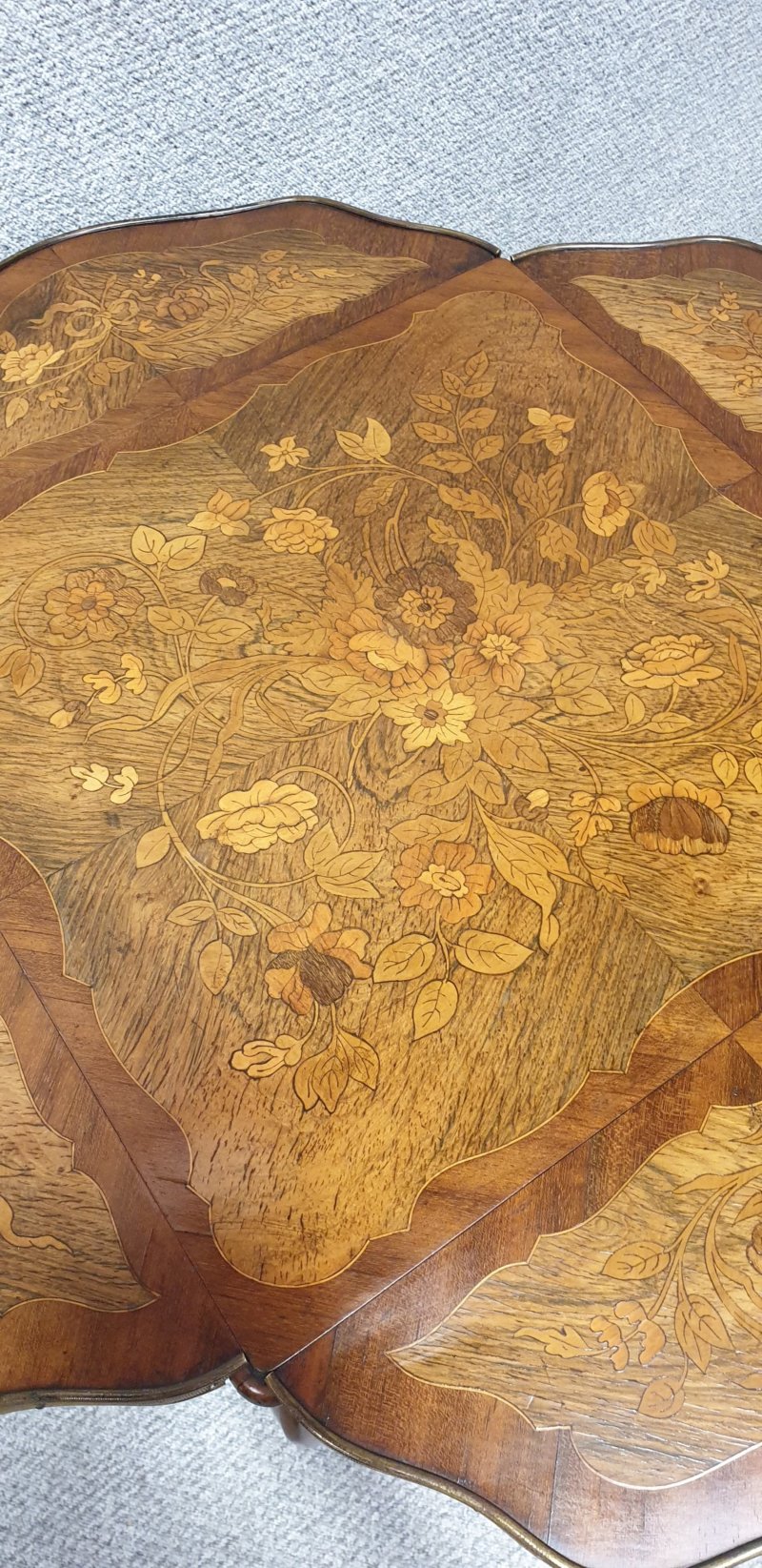English Marquetry Drop Flap Table