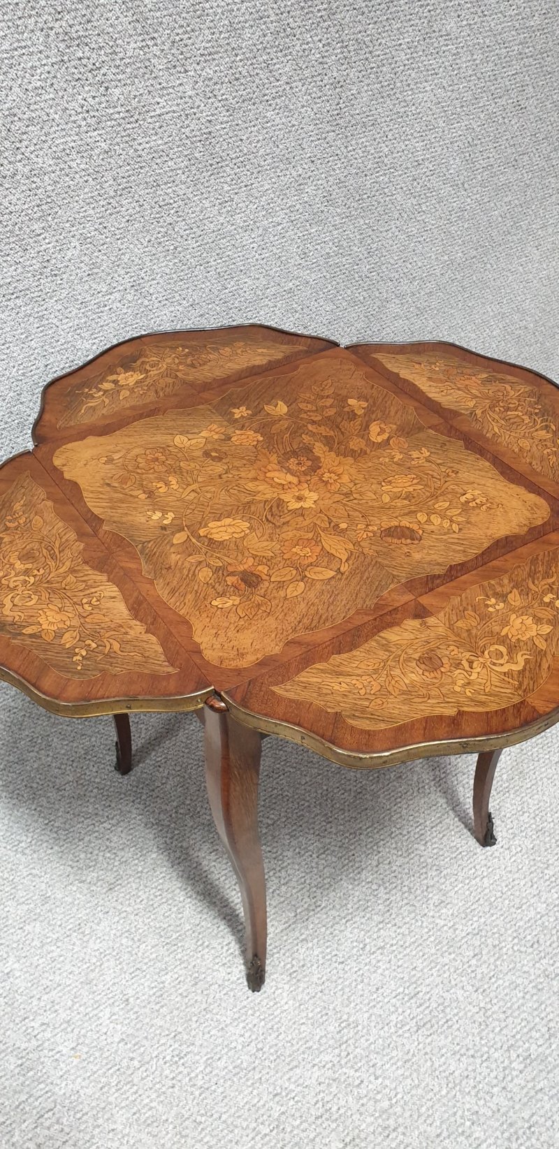 English Marquetry Drop Flap Table