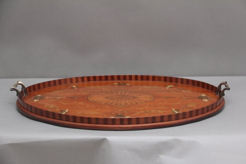 19th Century inlaid satinwood tray