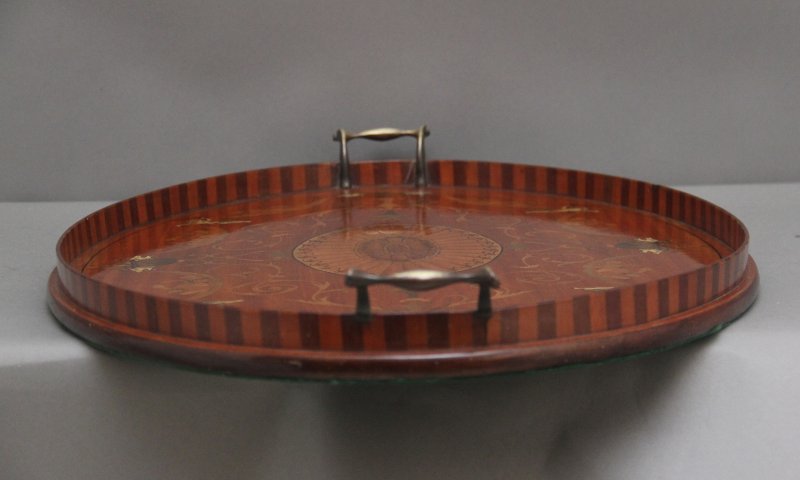19th Century inlaid satinwood tray