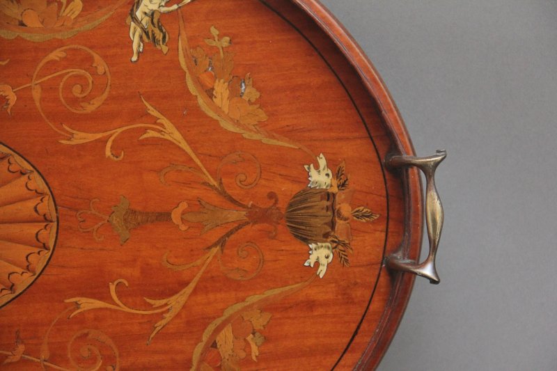 19th Century inlaid satinwood tray