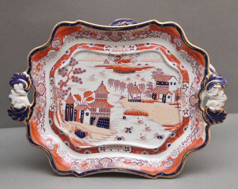 Pair 19th Century Masons iron stone tureens