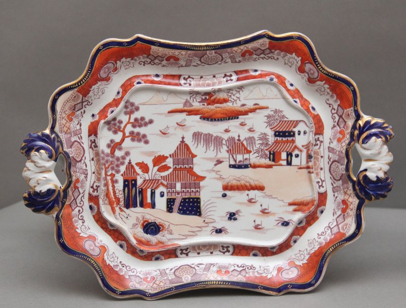 Pair 19th Century Masons iron stone tureens