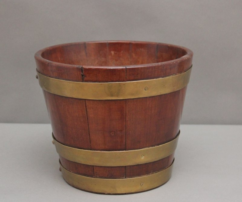Early 19th Century mahogany brass bound bucket