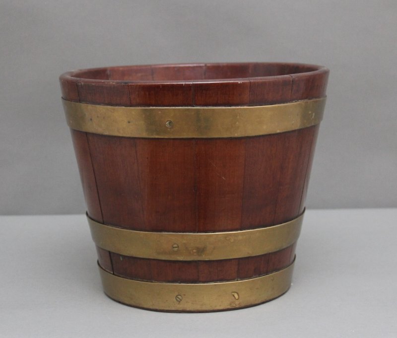 Early 19th Century mahogany brass bound bucket
