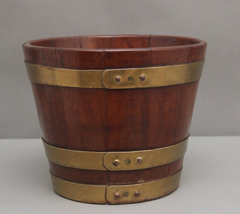 Early 19th Century mahogany brass bound bucket