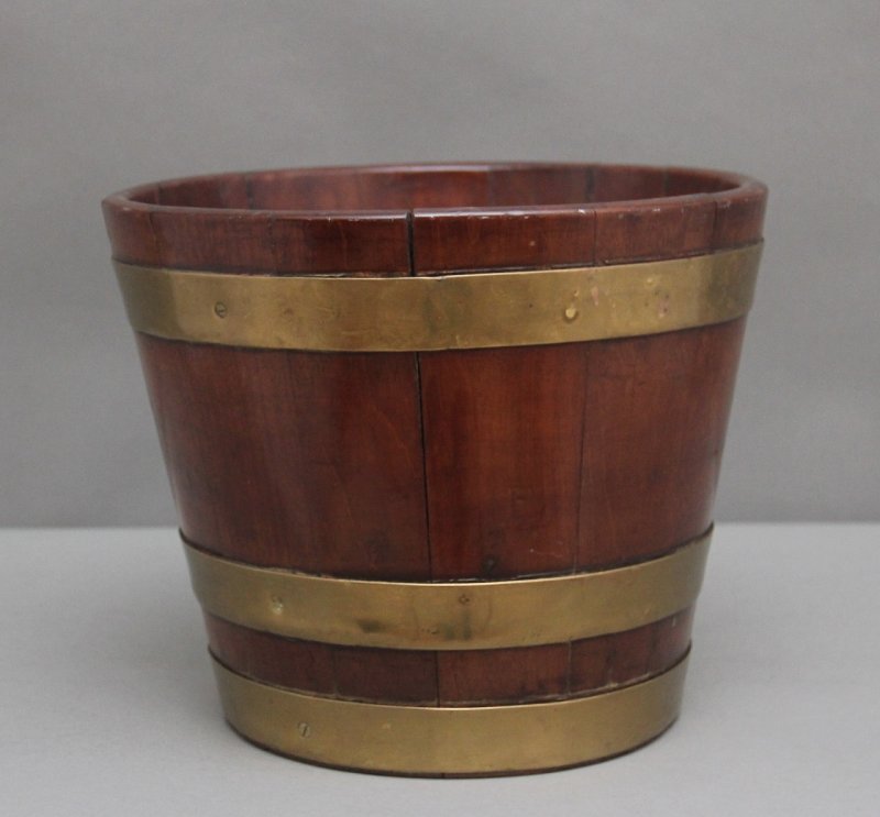 Early 19th Century mahogany brass bound bucket