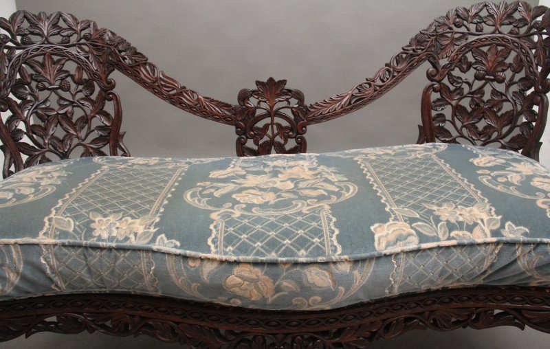 19th Century Anglo Indian carved sofa