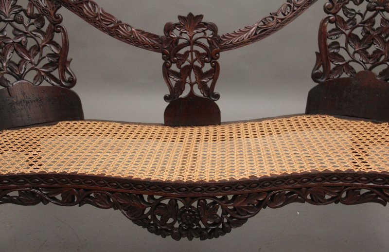 19th Century Anglo Indian carved sofa