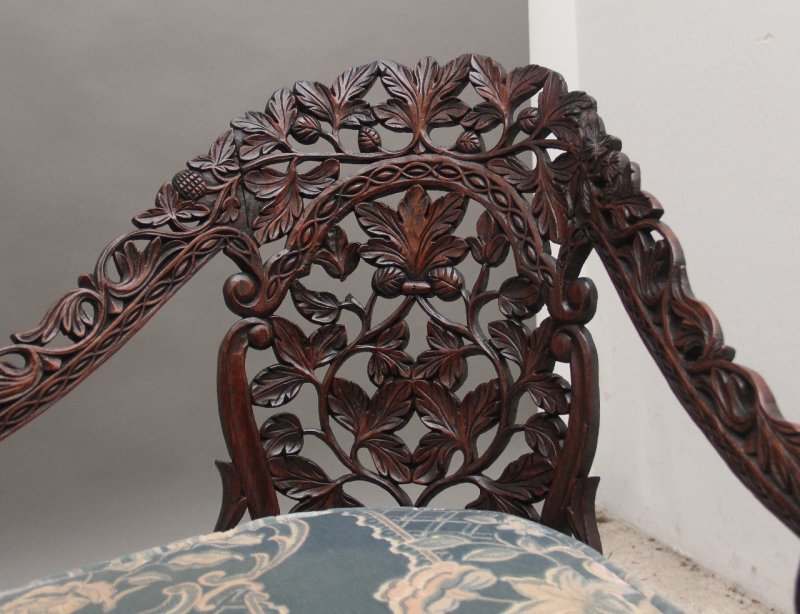 19th Century Anglo Indian carved sofa