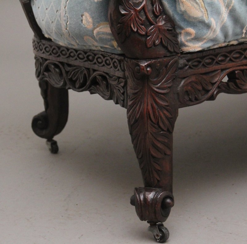 19th Century Anglo Indian carved sofa
