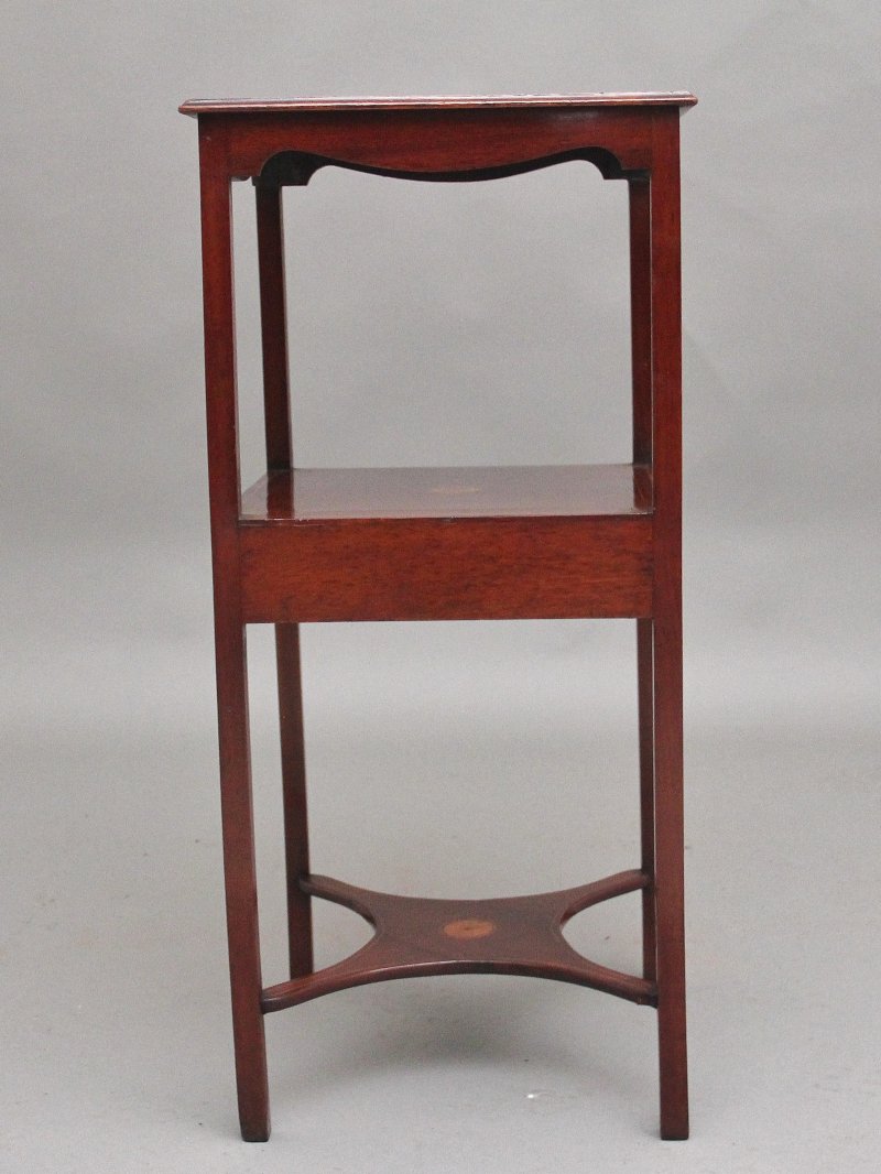 19th Century inlaid mahogany bedside table