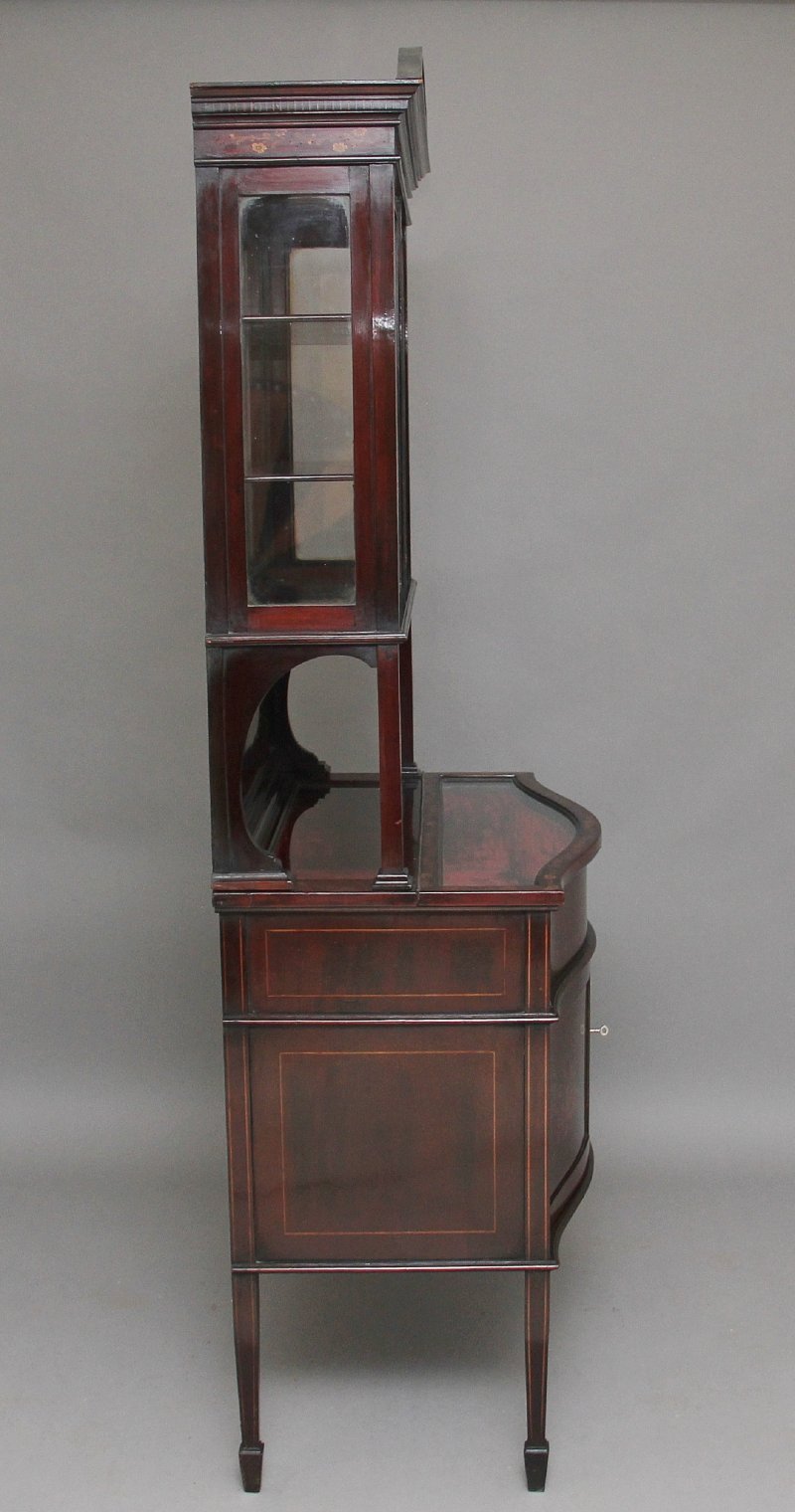 19th Century mahogany and inlaid display cabinet