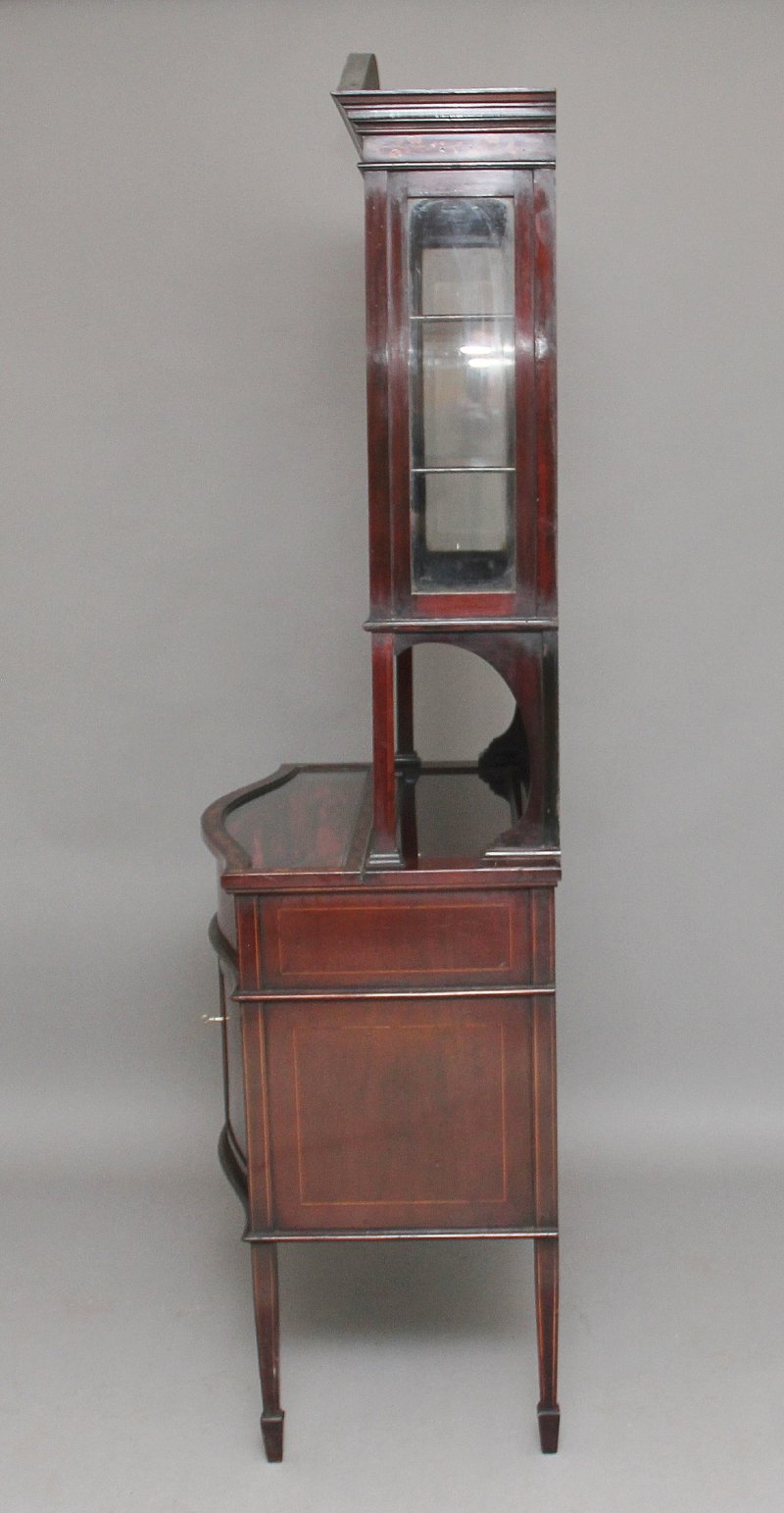 19th Century mahogany and inlaid display cabinet