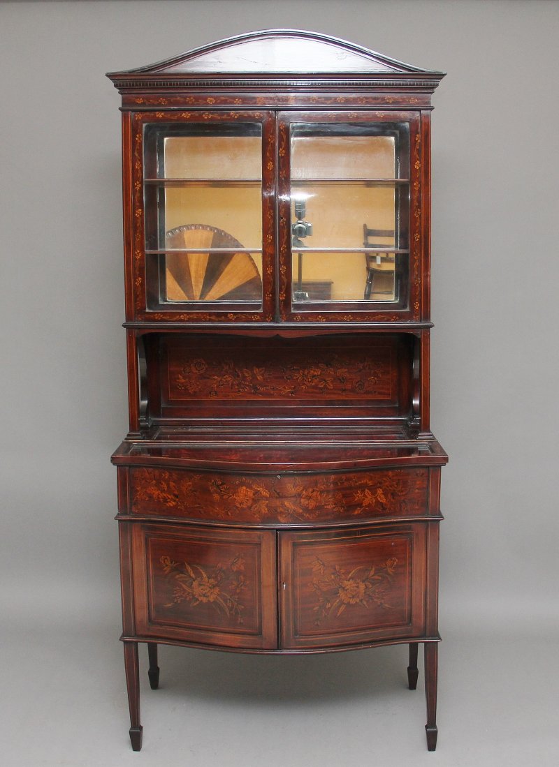 19th Century mahogany and inlaid display cabinet