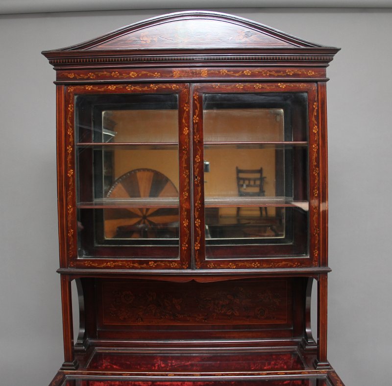 19th Century mahogany and inlaid display cabinet