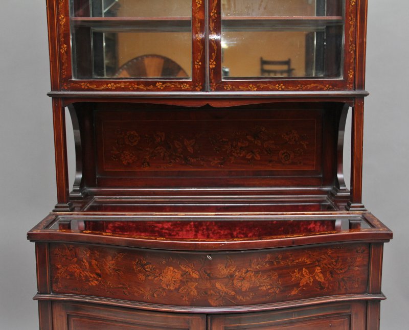 19th Century mahogany and inlaid display cabinet