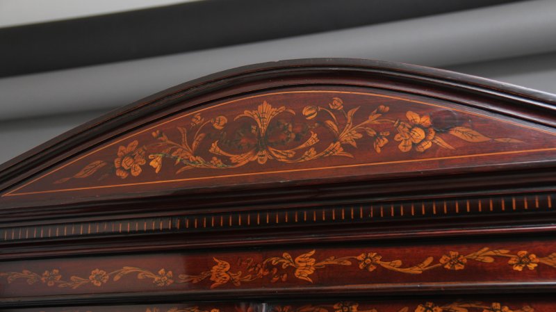 19th Century mahogany and inlaid display cabinet