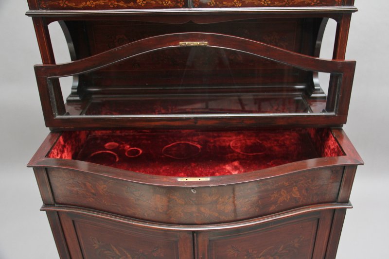 19th Century mahogany and inlaid display cabinet