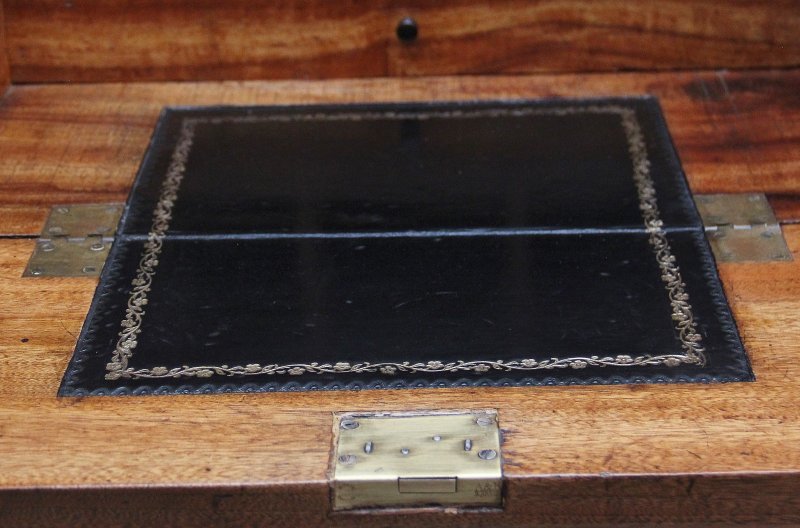 19th Century camphor wood secretaire military chest