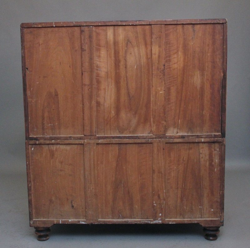 19th Century camphor wood secretaire military chest