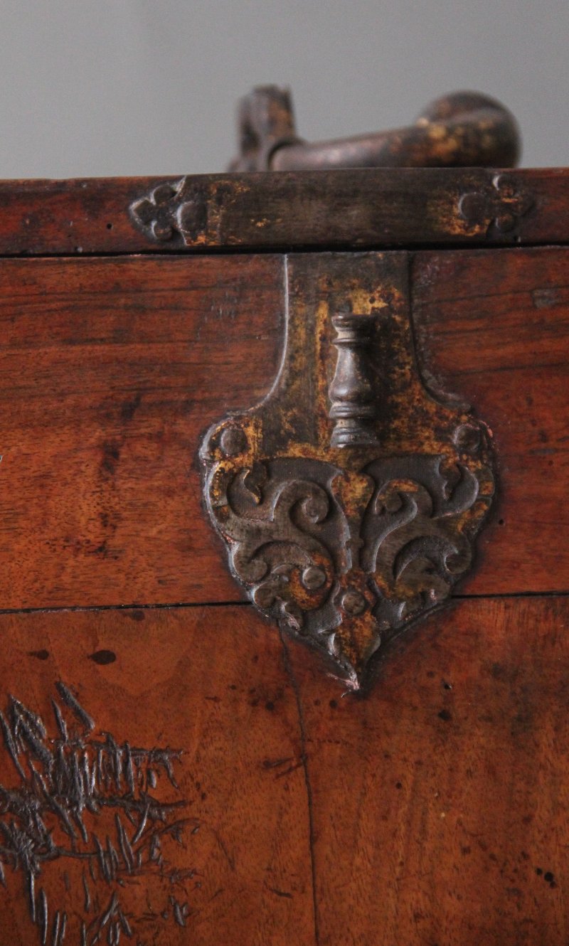 17th Century walnut Vargueno on stand