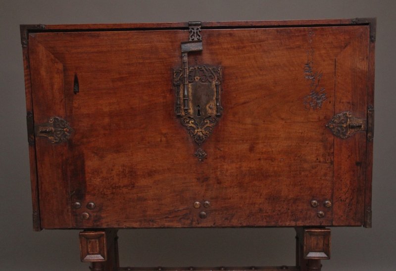 17th Century walnut Vargueno on stand
