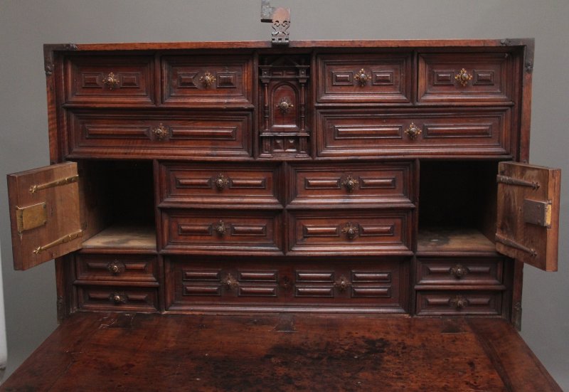 17th Century walnut Vargueno on stand