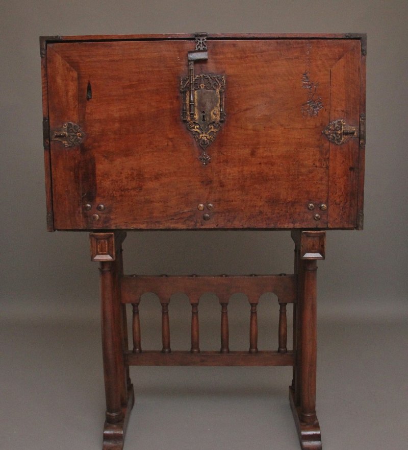 17th Century walnut Vargueno on stand