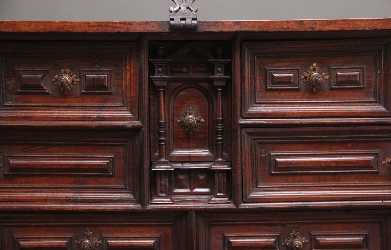 17th Century walnut Vargueno on stand
