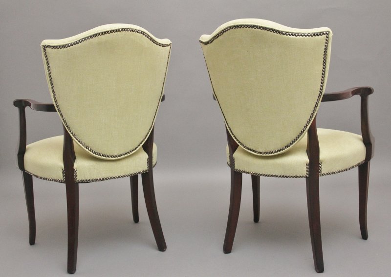 Pair early 20th Century mahogany armchairs
