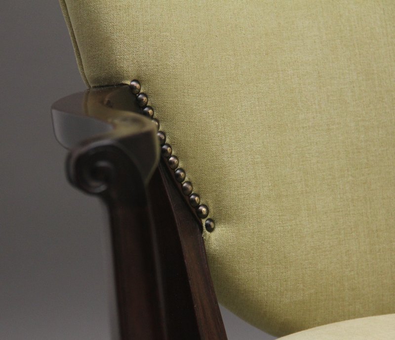 Pair early 20th Century mahogany armchairs