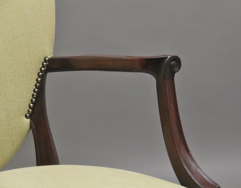 Pair early 20th Century mahogany armchairs