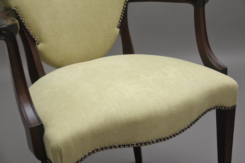 Pair early 20th Century mahogany armchairs