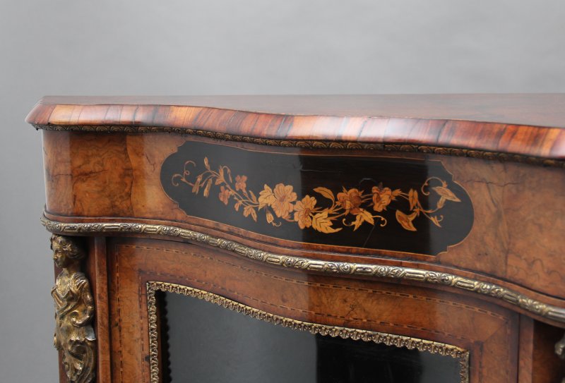 19th Century burr walnut credenza