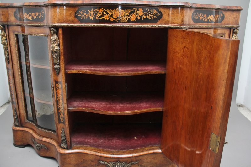 19th Century burr walnut credenza