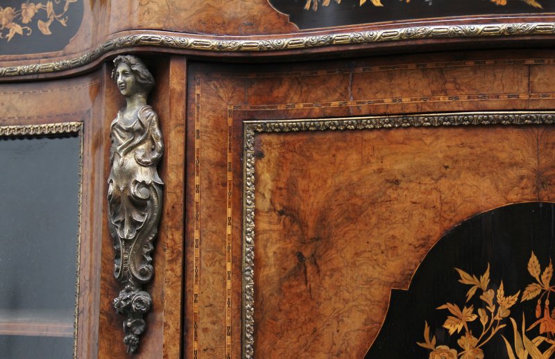 19th Century burr walnut credenza