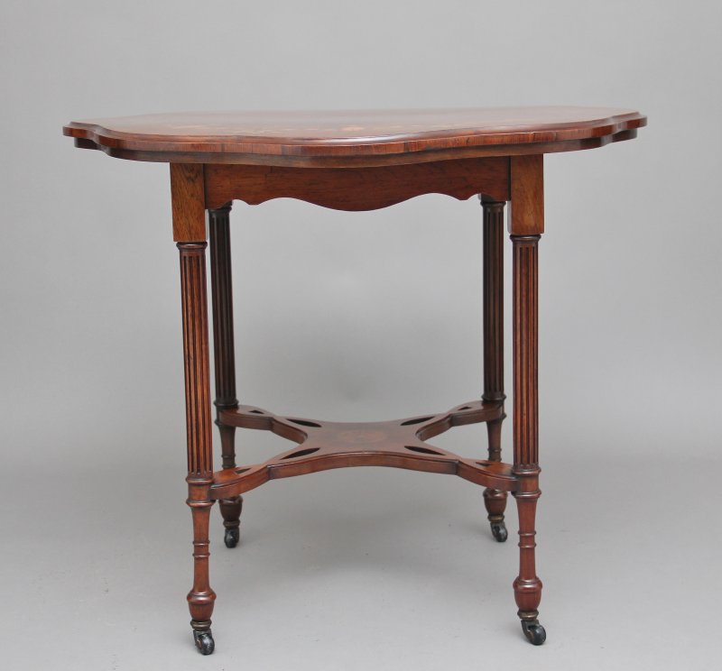 19th Century rosewood and marquetry centre table