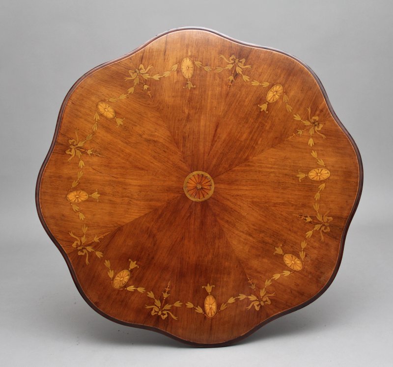 19th Century rosewood and marquetry centre table