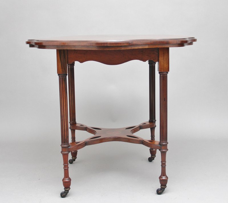 19th Century rosewood and marquetry centre table