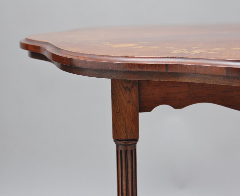 19th Century rosewood and marquetry centre table