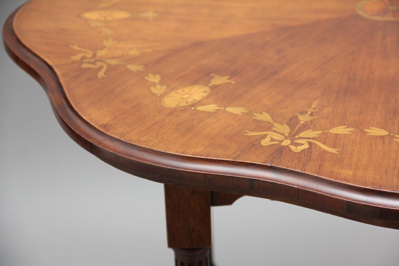 19th Century rosewood and marquetry centre table